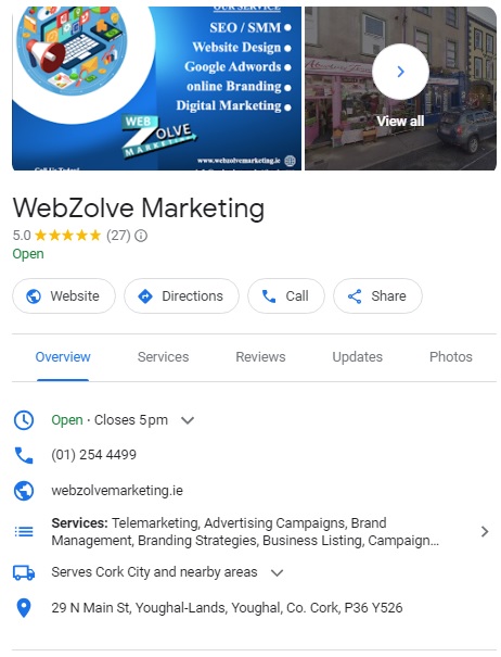 Google Business Profile Listings in Cork